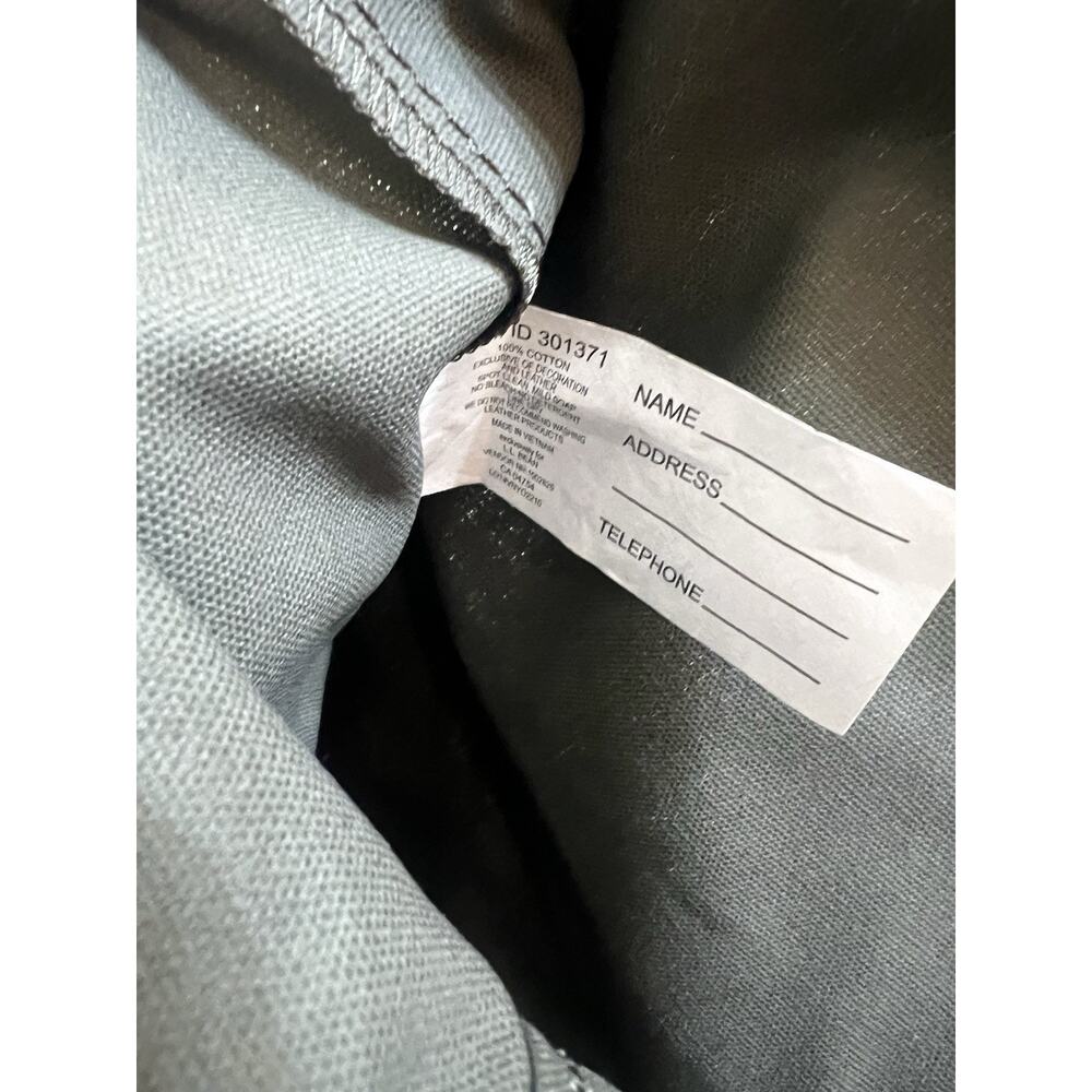 L.L.Bean Large Canvas Grocery Tote Bag Green Logo Open Top Cotton Reusable - Picture 5 of 5